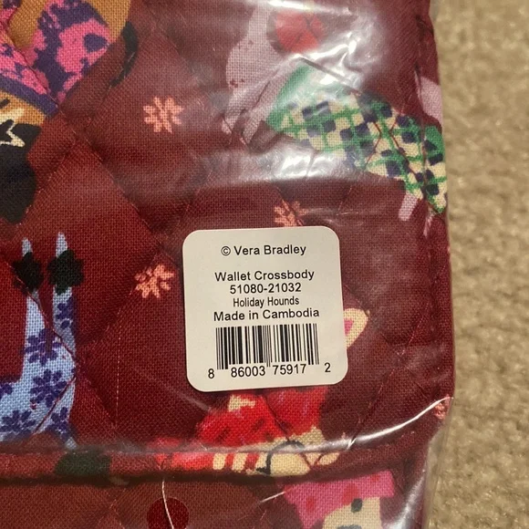 New Vera Bradley Wallet Clossbody Bag “Holiday Hounds” Christmas - Picture 4 of 4